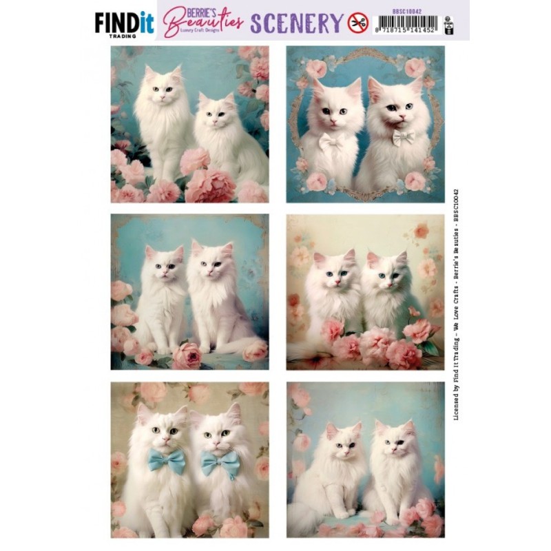 (BBSC10042)Scenery Push Out - Berries Beauties - Pretty Kitties - Square