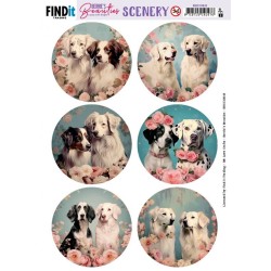 (BBSC10043)Scenery Push Out - Berries Beauties - Pretty Pups - Round