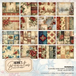 (BBPPA410002)Paperpack - Berries Beauties - Christmas Flowers - A4