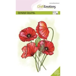 (1379)CraftEmotions clearstamps A6 - Poppies