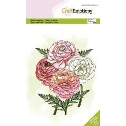 (1380)CraftEmotions clearstamps A6 - Ranunculus