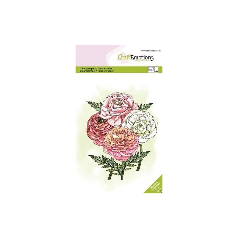 (1380)CraftEmotions clearstamps A6 - Ranunculus