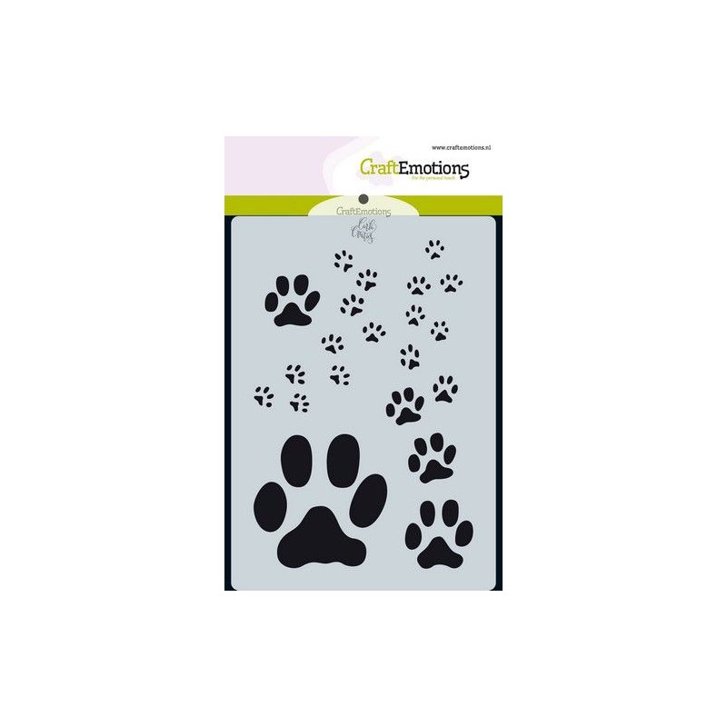 (185070/0113)CraftEmotions Mask stencil Odey & Friends - paw print Carla Creaties