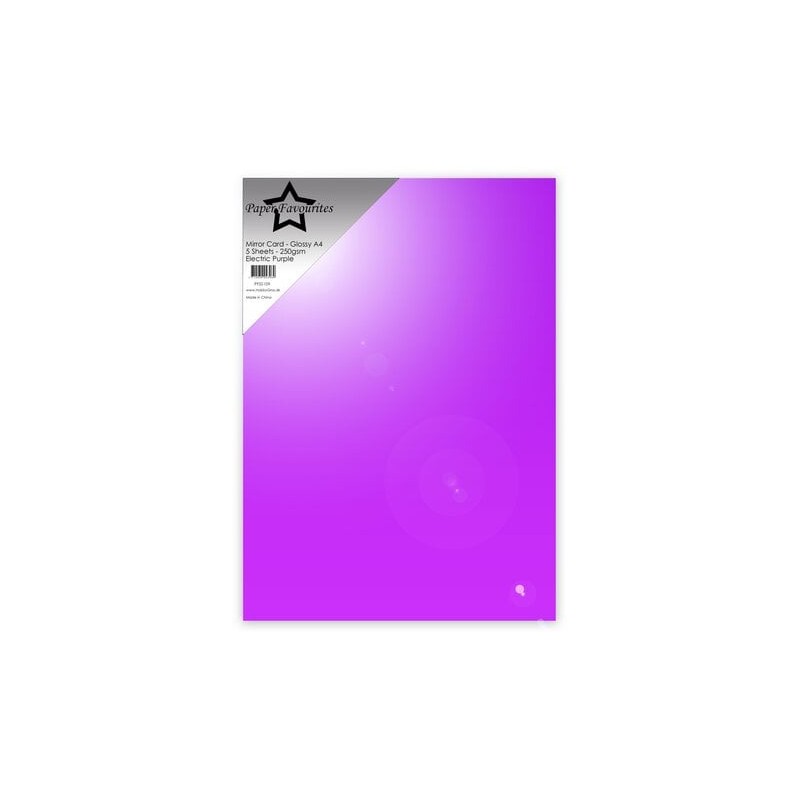 (PFSS109)Paper Favorites Electric Purple A4 Mirror Card Glossy 250gsm (5pcs)