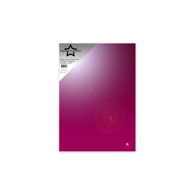 (PFSS112)Paper Favorites Midnight Plum A4 Mirror Card Glossy 250gsm (5pcs)