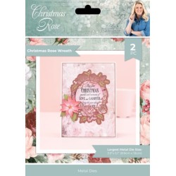 (S-CR-MD-CAC-CHRW)Crafter's Companion Christmas Rose Metal Die Create-a-Card Christmas Rose Wreath