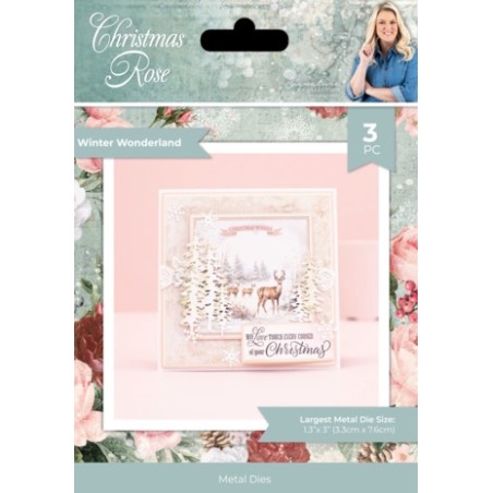 (S-CR-MD-WIWO)Crafter's Companion Christmas Rose Metal Die Winter Wonderland