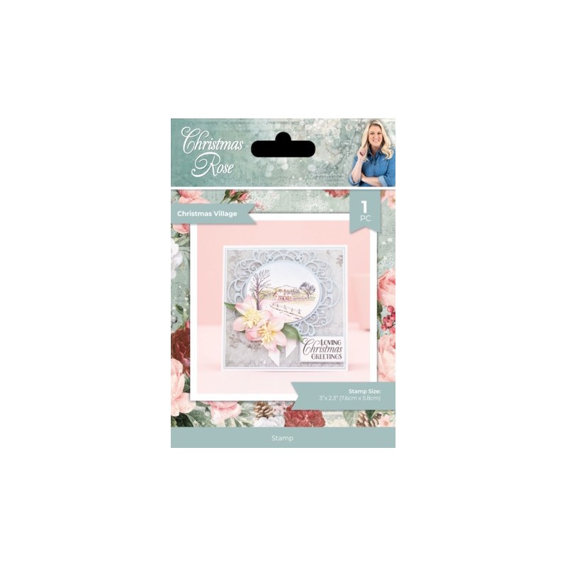 (S-CR-CA-ST-CHVI)Crafter's Companion Christmas Rose Clear Stamp Christmas Village