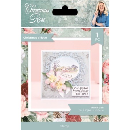 (S-CR-CA-ST-CHVI)Crafter's Companion Christmas Rose Clear Stamp Christmas Village