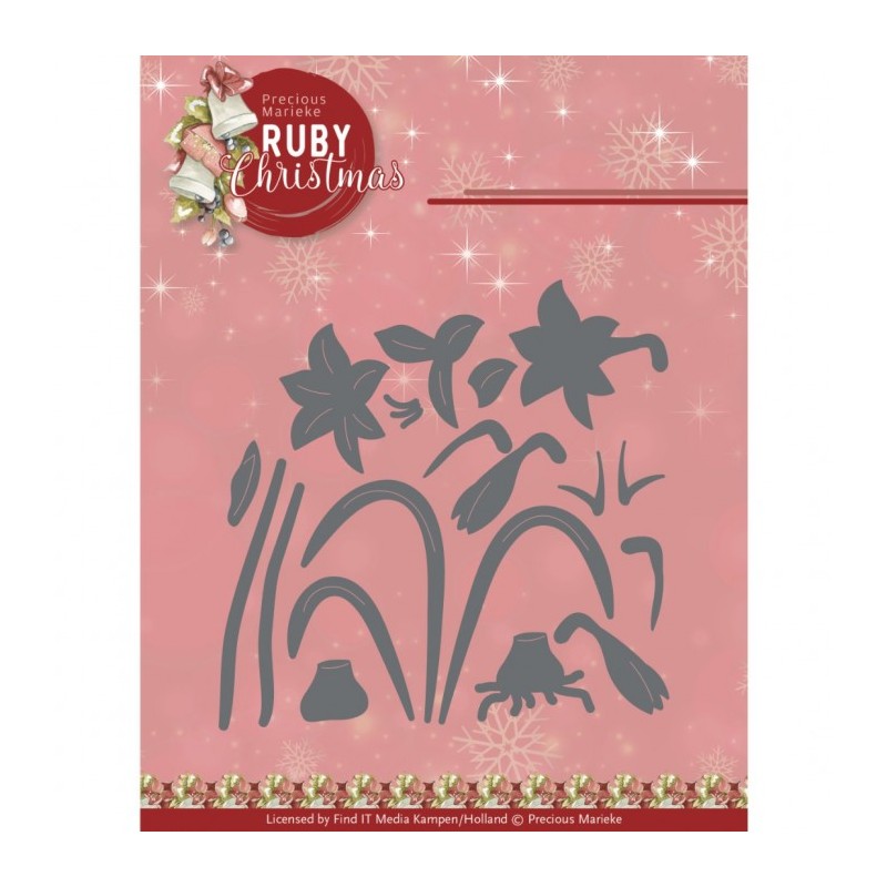 (PM10270)Dies - Precious Marieke - Ruby Christmas - Ruby Amaryllis