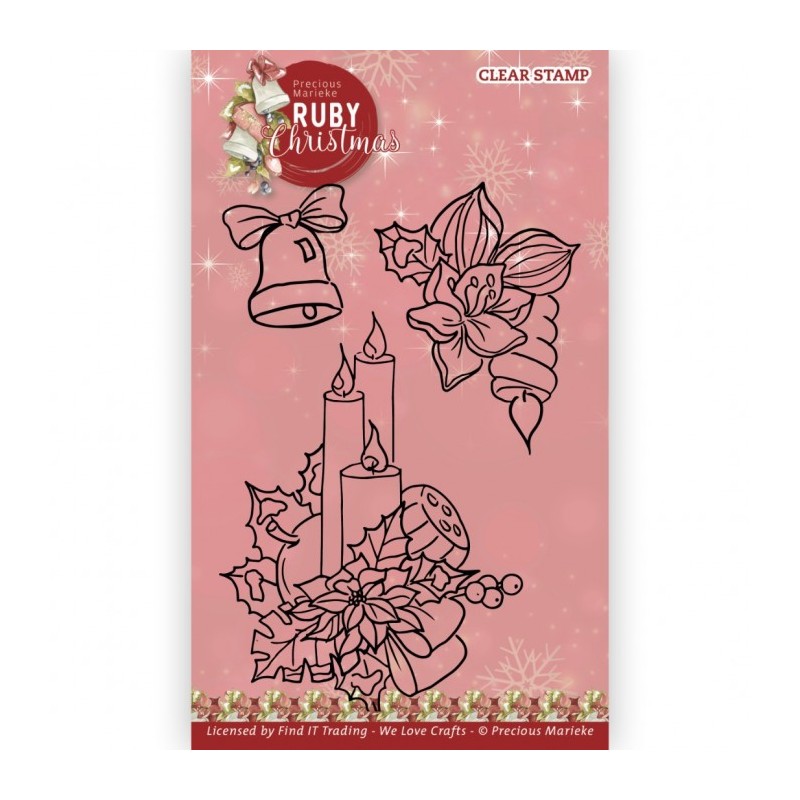 (PMCS10053)Clear Stamps - Precious Marieke - Ruby Christmas - Ruby Candles