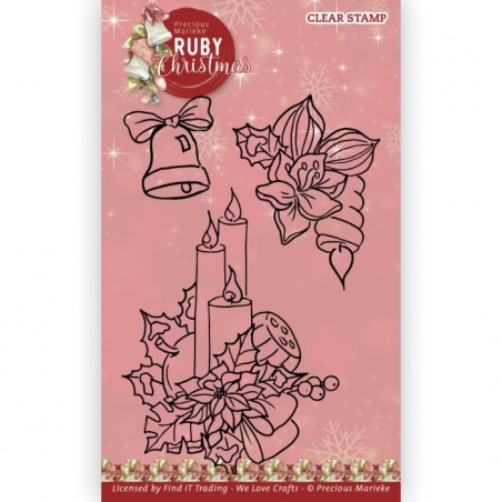 (PMCS10053)Clear Stamps - Precious Marieke - Ruby Christmas - Ruby Candles