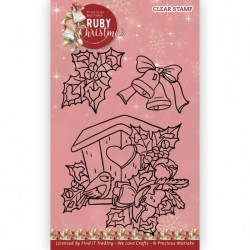 (PMCS10054)Clear Stamps - Precious Marieke - Ruby Christmas - Ruby Birdhouse