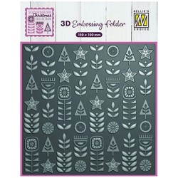 (EF3D093)Nellie's Choice Embossing Scandinavian Flowers