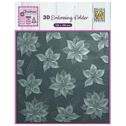 (EF3D097)Nellie's Choice Embossing Poinsettia