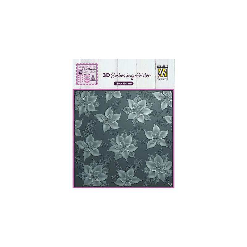 (EF3D097)Nellie's Choice Embossing Poinsettia