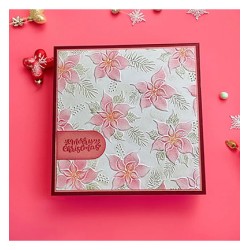 (EF3D097)Nellie's Choice Embossing Poinsettia