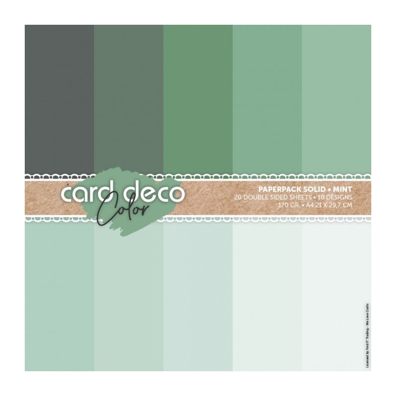 (CDCPPA411001)Card Deco Color Paperpack – Solid - Mint - A4