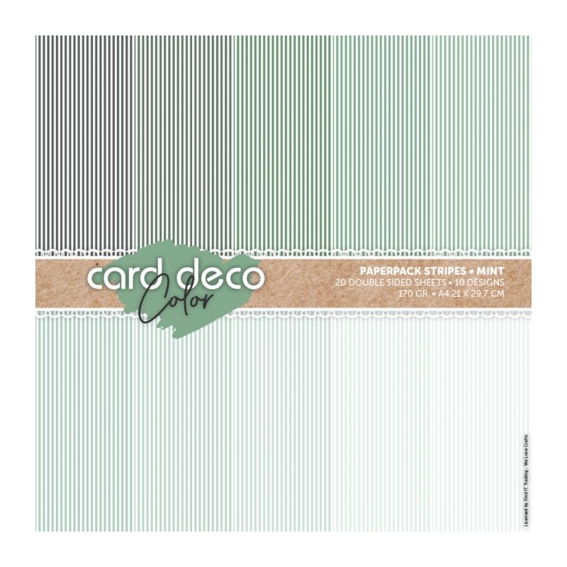 (CDCPPA413001)Card Deco Color Paperpack – Linen - Mint - A4