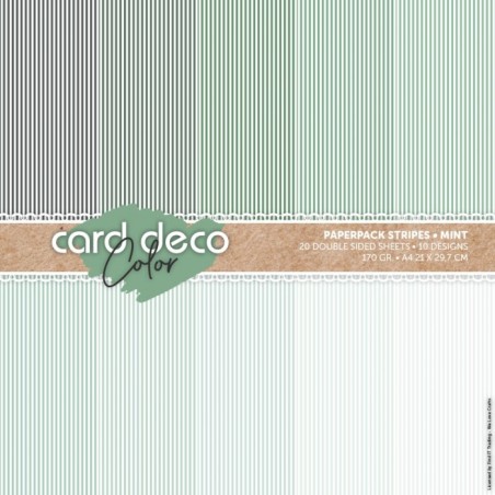 (CDCPPA413001)Card Deco Color Paperpack – Linen - Mint - A4