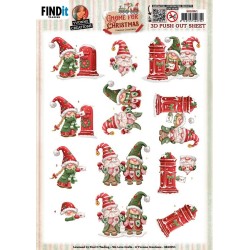 (SB10951)3D Push Out - Yvonne Creations - Gnome for Christmas - Gnome Letter