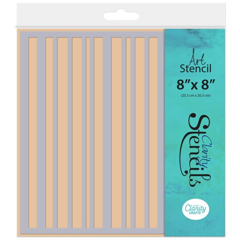 (STE-PA-01029-88)Claritystamp Art Stencil Stripes - Thick & Thin 8" x 8"