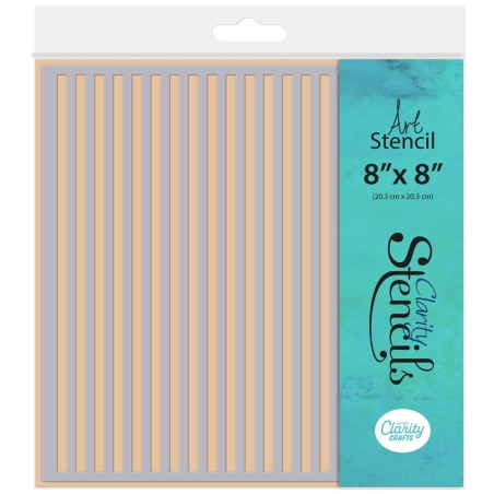 (STE-PA-01028-88)Claritystamp Art Stencil Stripes - Thin 8" x 8"