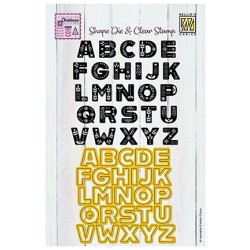 (CDCS002)Snellen Design Clearstamp +dies  - Scandinavian alphabet Uppercase