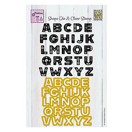 (CDCS002)Snellen Design Clearstamp +dies  - Scandinavian alphabet Uppercase