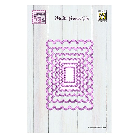 (MFD166)Nellie's shape dies Scalloped Rectangle