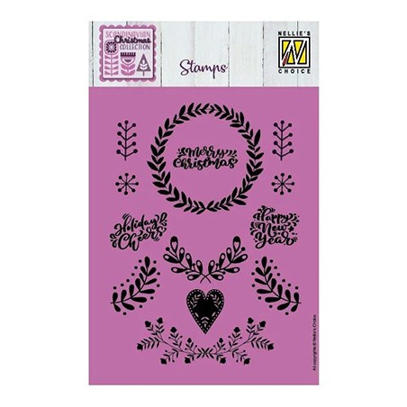 (NSCS019)Nellie`s Choice Clearstamp - Scandinavian Wreaths