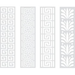 (ML-STEN-ATH)Crafter's Companion Myths & Legends Stencil Set Athenian Designs (4pcs)