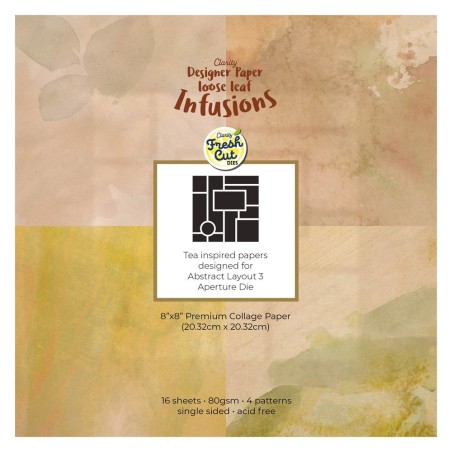 (ACC-CA-31463-88)Groovi - Tea Papers - Abstract Layout 3 Infusions Collage Paper 8" x 8"