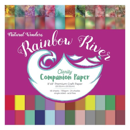 (ACC-CA-31665-88)Groovi - Premium Craft Paper - Rainbow River Companion Paper 8" x 8" (Single-Sided)