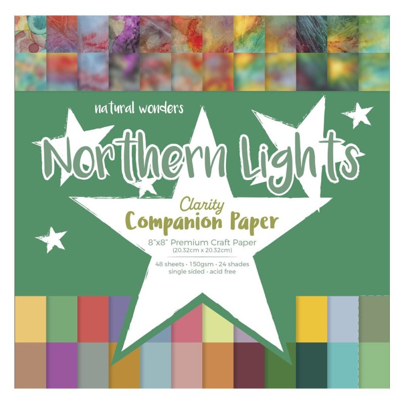 (ACC-CA-31664-88)Groovi - Premium Craft Paper - Northern Lights Companion Paper 8" x 8" (Single-Sided)