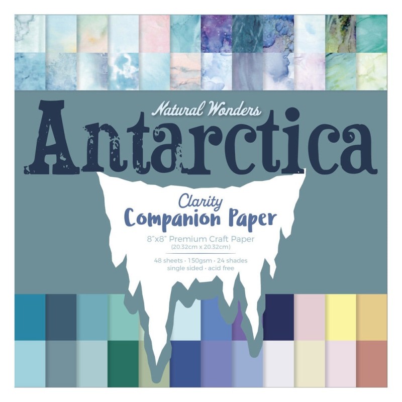 (ACC-CA-31655-88)Groovi - Premium Craft Paper - Antarctica Companion Paper 8" x 8" (Single-Sided)