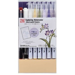 (EW-2)ZIG  How to paint Flowers kit 2, Gradation