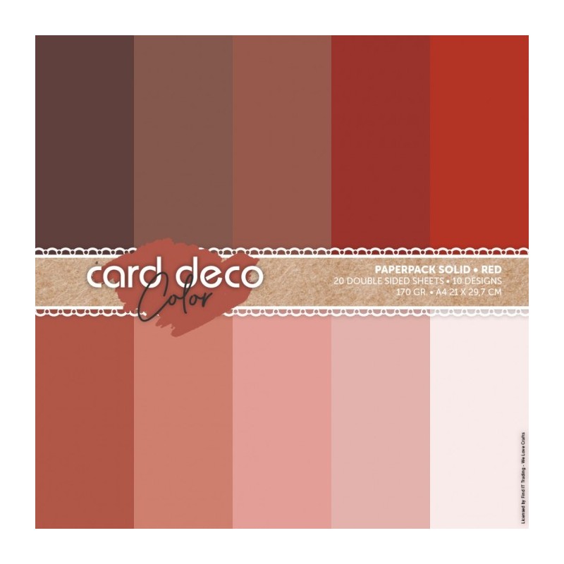 (CDCPPA411002)Card Deco Color Paperpack - Solid - Red - A4