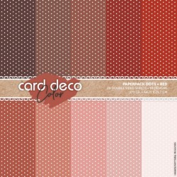 (CDCPPA414002)Card Deco Color Paperpack - Dots - Red - A4