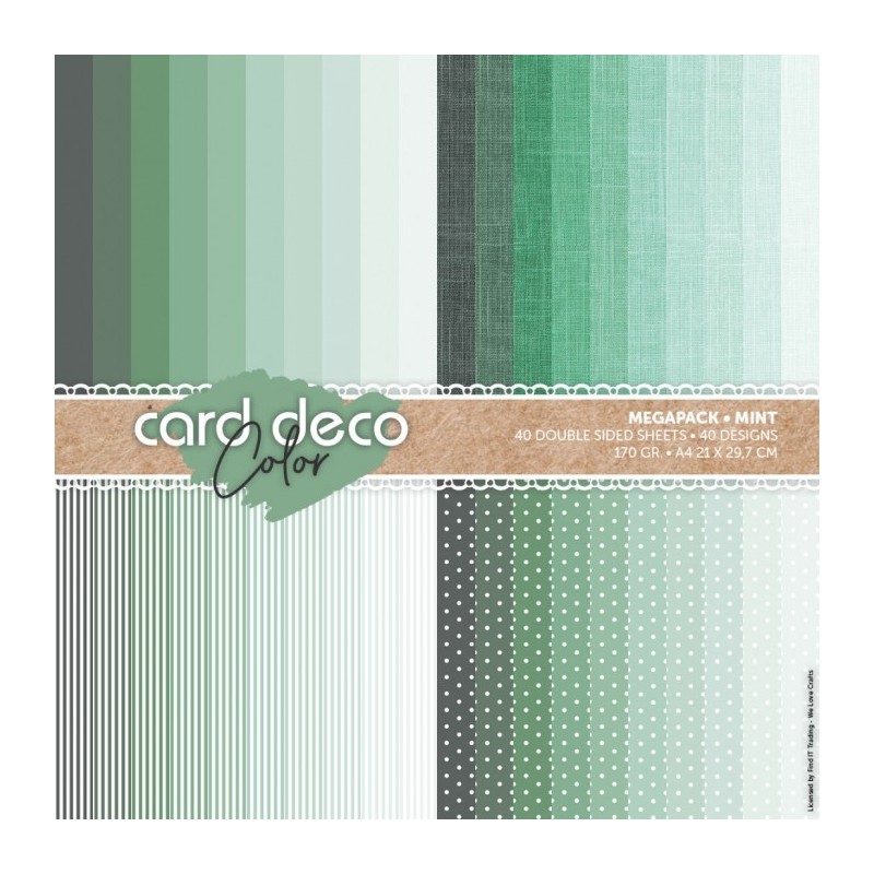 (CDCPPA419001)Card Deco Color Paperpack – Megapack – Mint - A4