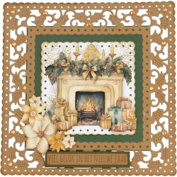 (SB10953)3D Push Out - Berries Beauties - Glowing Christmas - Fireplace