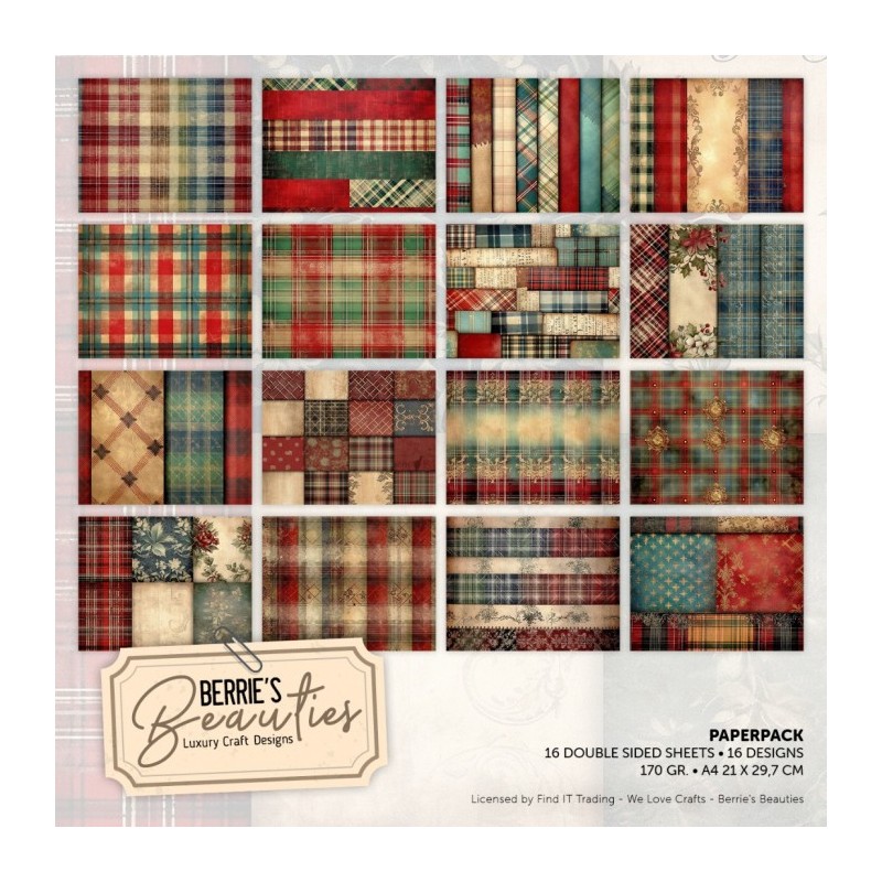 (BBPPA410004)Paperpack - Berries Beauties - Vintage Tartan - A4