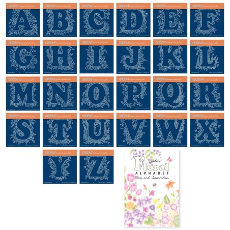 (GRO-WO-42377-01)Groovi® Baby plate A6 Linda's Floral Alphabet collection