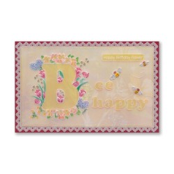 (GRO-WO-42340-01)Groovi® Baby plate A6 Linda's Floral Alphabet - Letter B