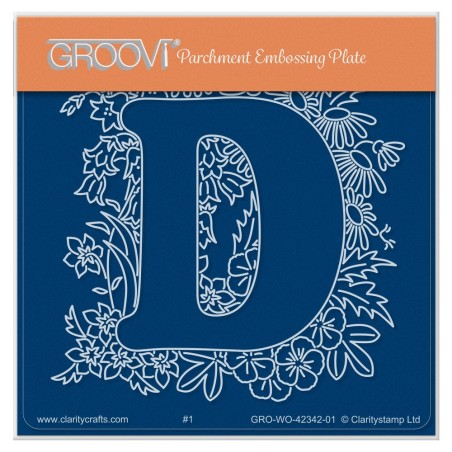 (GRO-WO-42342-01)Groovi® Baby plate A6 Linda's Floral Alphabet - Letter C