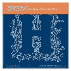 (GRO-WO-42346-01)Groovi® Baby plate A6 Linda's Floral Alphabet - Letter H