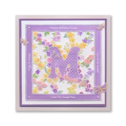 (GRO-WO-42351-01)Groovi® Baby plate A6 Linda's Floral Alphabet - Letter M