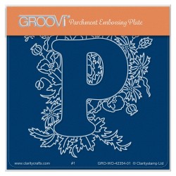 (GRO-WO-42354-01)Groovi® Baby plate A6 Linda's Floral Alphabet - Letter P