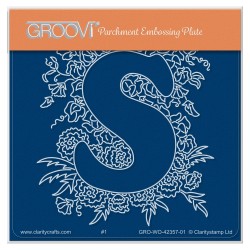 (GRO-WO-42357-01)Groovi® Baby plate A6 Linda's Floral Alphabet - Letter S