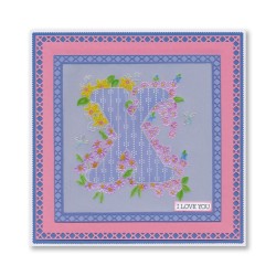 (GRO-WO-42362-01)Groovi® Baby plate A6 Linda's Floral Alphabet - Letter X